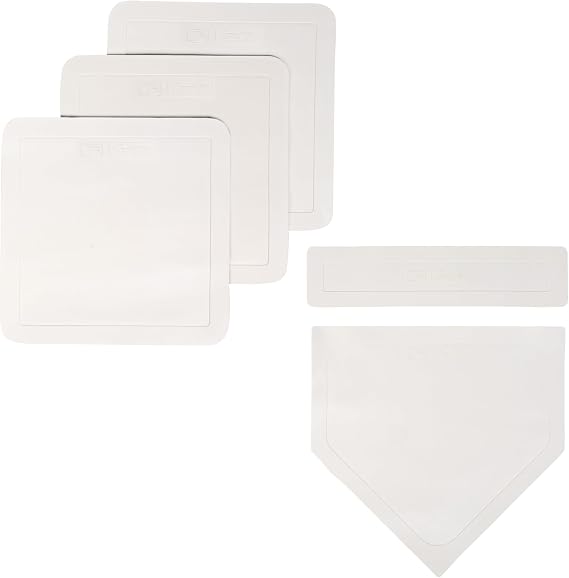 Franklin Sports MLB Throw Down Baseball Bases with Home Plate + Pitcher's Rubber - Backyard Rubber Base Set Perfect for Baseball, Teeball + Kickball