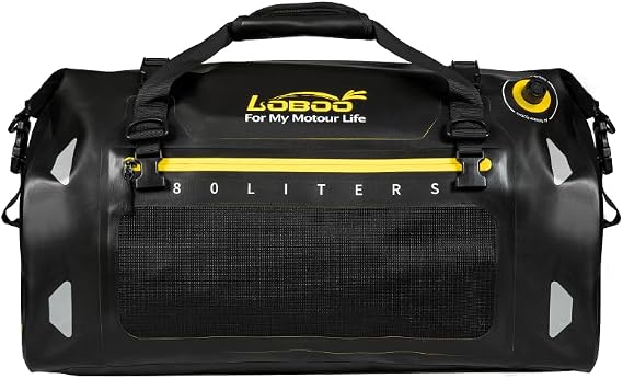Motorcycle Travel Luggage Bag, Motorcycle Luggage Bag, Skiing, Hiking, Camping, Rowing, Cycling, Fishing, Outdoor (Black, 80L)