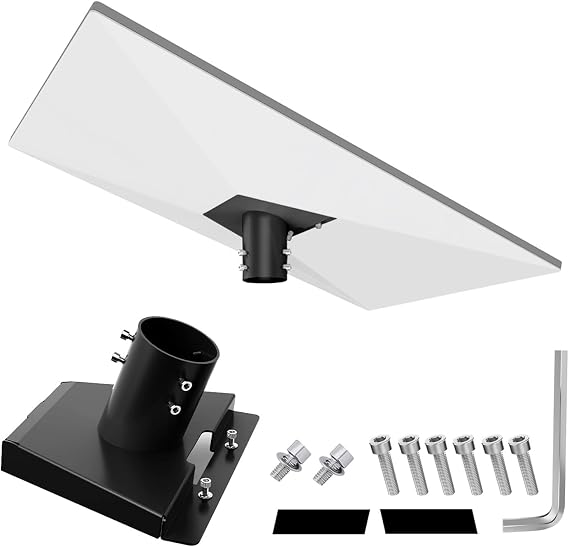 Starlink Gen 3 Pipe Adapter Mount | Heavy Duty Bracket for Permanent Installation | Optimized Ventilation | Low Profile Natural ABS for V3 Router & Power Supply