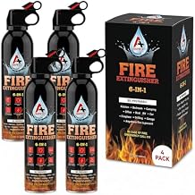 A+ Safety Fire Extinguisher, Portable, Safe to Store in Cars & Garages, Great for Airbnb Trips, College Students, Home Use, Mounting Brackets Included for Quick Access, 4-Pack