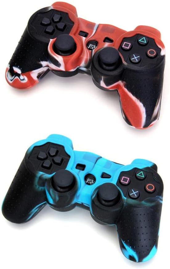 Silicone Protective Skin Case Cover for Sony PS2 PS3 Wireless Controller - 2 Pack