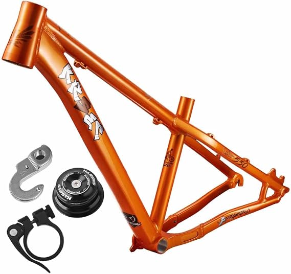 26/27.5er DJ/XC/AM Dirt Jump Mountain Bikes Hardtail Frame 14in Aluminum Alloy Disc Brake Frames BSA BB68-73mm, 10 * 135mm QR, External Cable Routing