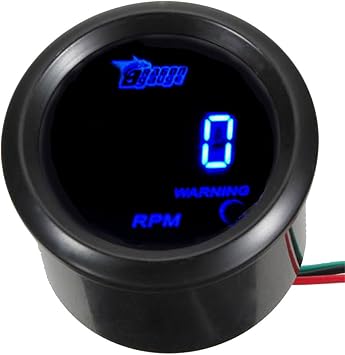 2" 52mm Black Car Motor Digital Blue LED Light Tacho Tachometer LED Gauge Meter