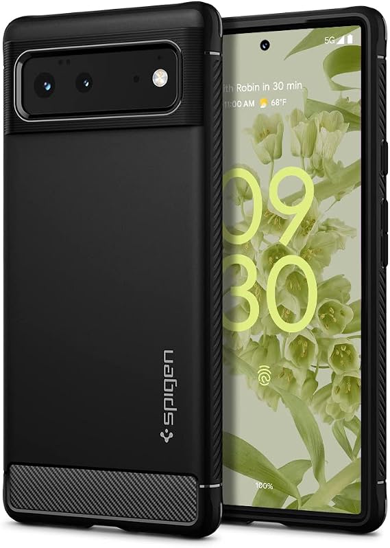 Spigen Rugged Armor Designed for Google Pixel 6 Case (2021) - Matte Black | Matte Black
