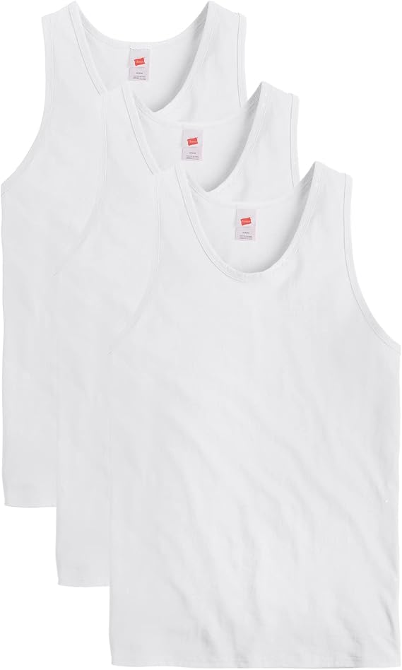 Hanes Men's Essentials Tank Top Pack, Midweight Cotton Tanks, Sleeveless Shirts, 3-Pack