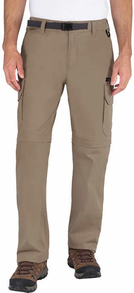 BC Clothing Mens Convertible Cargo Hiking Pants Shorts (Large 32, Khaki)