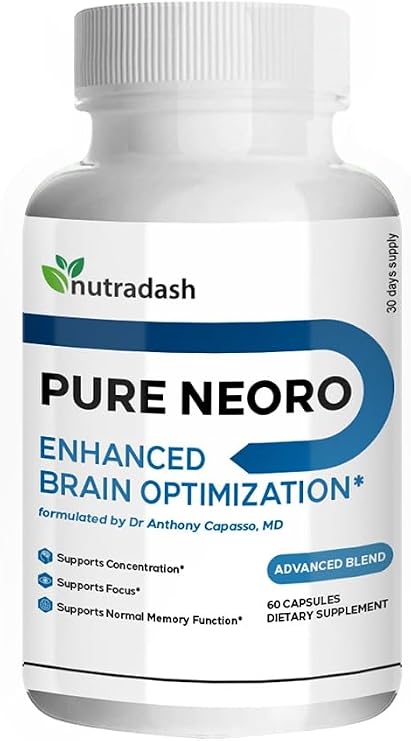 Pure Neoro Enhancer Brain Optimization - Pure Neoro Brain Supplement - Pure Neoro Boost Advanced Formula (60 Capsules - 1 Month Supply)