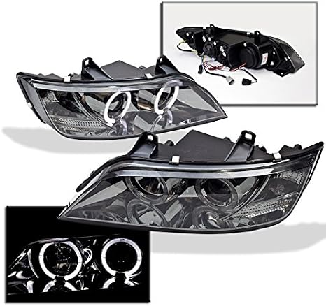 LED Halo Projector Headlights Headlamps Lamps Smoke Compatible with 1996-2002 BMW Z3