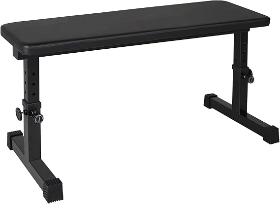 Adjustable Weight Bench Heavy Duty Steel Flat Workout Bench for Home Gym with Quick Assembly, Anti-Slip Base Multi-Functional Strength Training Bench for Full-Body Workouts