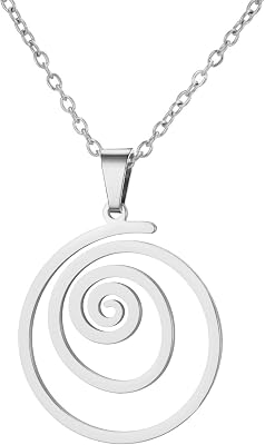 LIKGREAT Spiral Necklace Swirl Spiral Pendant Maori Koru Necklace Minimalist Geometric Spiral Jewellery for Women