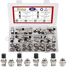 40Pcs Thread Male Female Panel Metal Aviation Wire Connector Plug Assortment Kit, 2/3/4/5 Pin GX16