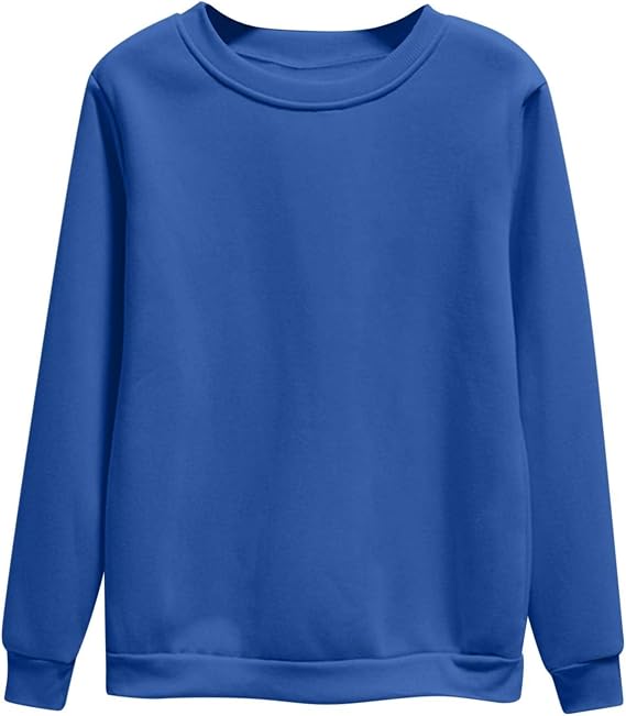 Pullover Sweaters for Women Solid Color Soft Crewneck Sweatshirt Casual Long Sleeve Pullover Tops