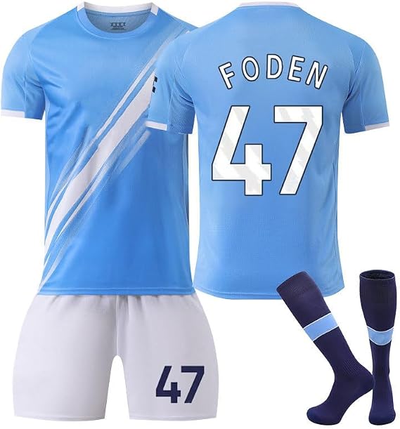 Generisch New 25/26 Man Sky Blue Home City Jersey Football Jerseys Suit Jersey Children Kids Mens Training Sports Outdoor Soccer T-Shirt Shorts Socks Football Jersey Set