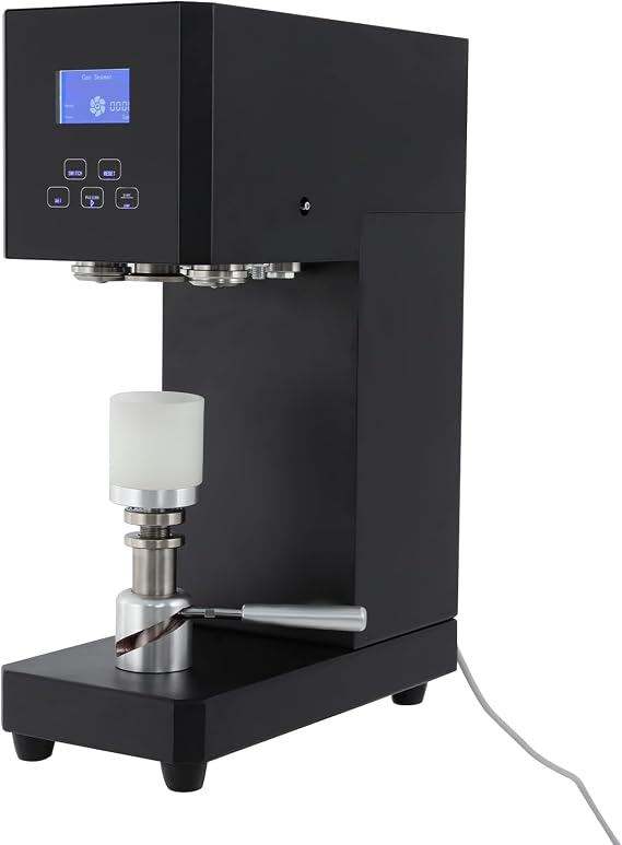 Can Sealer Machine Aluminum Cans Sealing Machine Automatic 110V 370W Electric Can Sealer Machine, Commercial Drink Sealing Machine Black Automatic Tin Can Sealer Machine