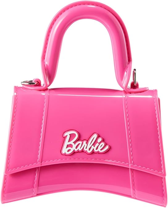 MINISO Mini Barbie Hourglass Jelly Purse Handbag for Women, Trendy Tote Shoulder Chain Bag, Cute Crossbody Bag for female, Ideal Gift