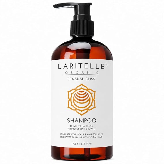 Organic Shampoo Sensual Bliss 17.5 oz | Argan Oil, Rosemary, Palmarosa | Sulfate-Free, Vegan, Color-Safe