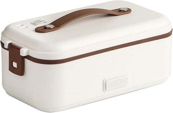 Electric Lunch Box, Warm Lunch Box for Adults, Portable Food Warmer for Car/truck/home Self-heating Box with 304 Stainless Steel Container, Plug In Lunch Box (White,S)