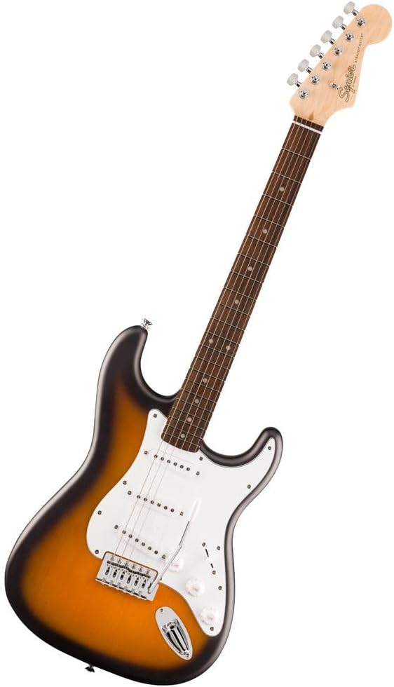 Fender Squier Debut Series Stratocaster Electric Guitar, Beginner Guitar, Includes Free Lessons, 2-Color Sunburst with Matte Finish