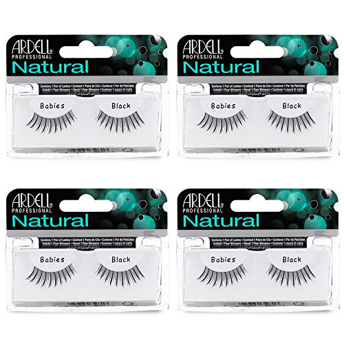Ardell False Eyelashes, Babies - Lightweight, Natural Look Strip Lashes with Invisiband for Everyday Wear, 4 Pack