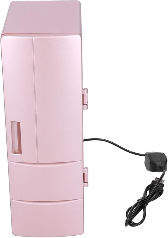 Mini Fridge USB Portable Refrigerator Storage Dual Use Refrigerator Home Bedroom Rose Gold