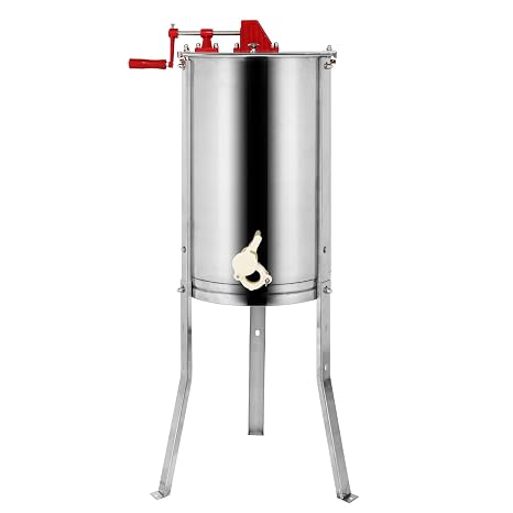 VINGLI 2 Frames Manual Honey Extractor Separator, Food Grade Stainless Steel Honeycomb Spinner Drum Crank By Hand with Adjustable Height Stands, Beekeeping Pro Extraction Apiary Centrifuge Equipment