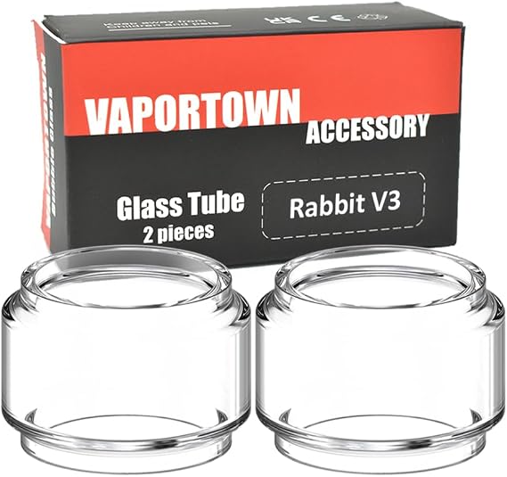 Vaportown 2X Spare Bubble Glass Tube for Hellvape Dead Rabbit V3 RTA Tank Transparent Fatboy Replacement Bulb Glass for Dead Rabbit V3 RTA