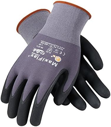 MaxiFlex 34-874 Ultimate - Nylon Micro-Foam Nitrile Grip Gloves - Black Gray - Sizes - 12 Pairs Dozen
