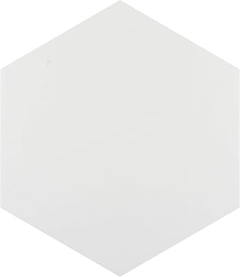 SomerTile, 7 x 8, White FEQ8HMB Hexagono Porcelain Floor and Wall Tile, Matte Blanco