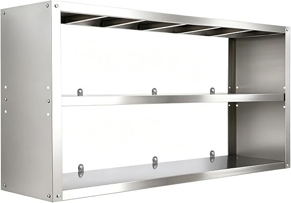 Stainless Steel Storage Shelf, Wall Mounted Kitchen Cabinet with Adjustable Shelves, Wall Organizer for Home, Restaurant, Commercial Use(120x30x75cm/47x12x29.5in)