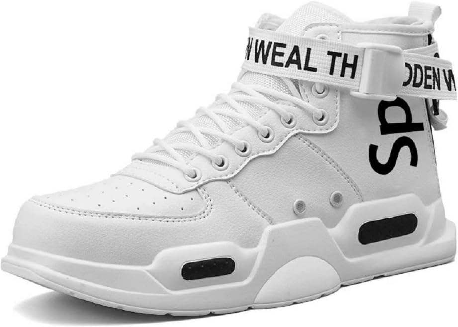 FUSHITON Men's Running Shoes Fashionable High Top Trainers Freestyle Hi-Top Casual Sports Shoes Hiking Shoes High Gym Shoes Leisure Shoes High Fitness Shoes