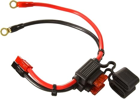 Powerwerx RGH-10 ATC Style Fuse Holder 10 GA Wire with Ring Terminals and 45A Powerpole Connectors