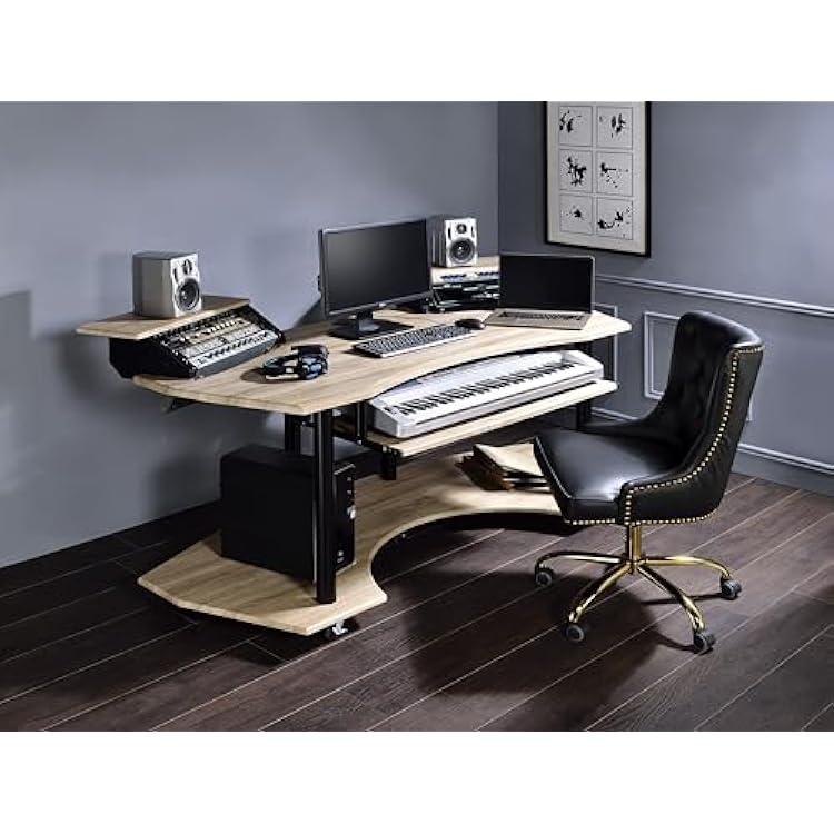 71 Eleazar Natural Oak Music Recording Studio Desk