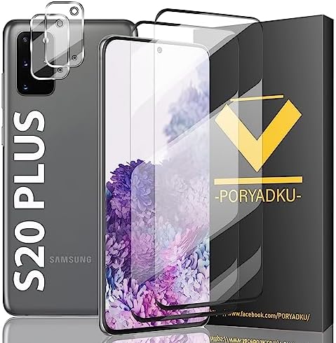 MP-MALL Tempered Glass For Galaxy S20  S20 Plus Screen Protector 2 Pcs [6.7 Inch] Transparent HD Camera Lens Protector 2 Pack, 9H hardness, Ultrasonic Fingerprint Support, HD Clear