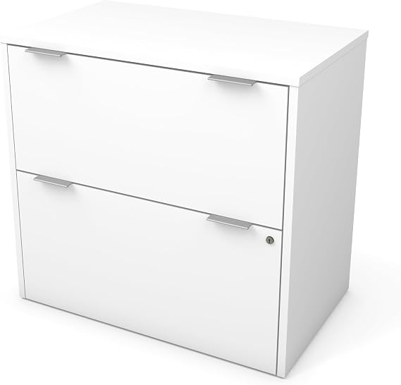 Bestar Lateral File Cabinet with 2 Drawers, White, I3 Plus, 31W