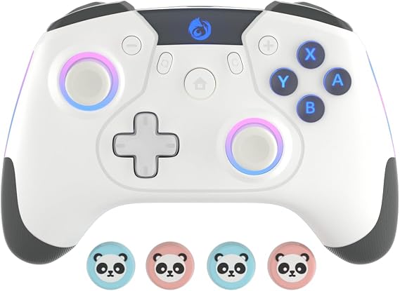 Iesooy Switch Controller, Wireless Switch Pro Controllers for Switch/Switch Lite/Switch OLED/Steam deck, Switch Remote Gamepad with 7-LED Colors/Wake-up/ Light6-Axis Gyro/Dual Motor/Turbo...