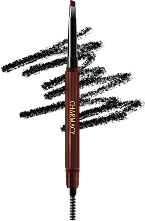 CHARMACY Triangle Eyebrow Pencil - Waterproof, Smudge-Proof, Dual-Ended with Spoolie | Vegan & Hypoallergenic | Precision Define, Fill, Shape for Beginners #03