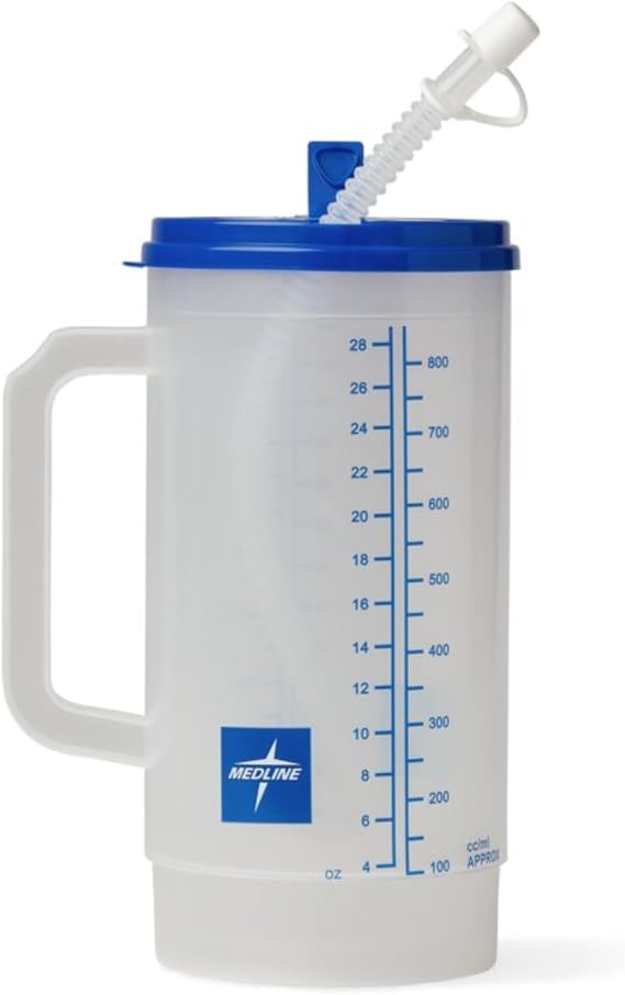 Medline Graduated Insulated Carafes, Clear, 28 Oz