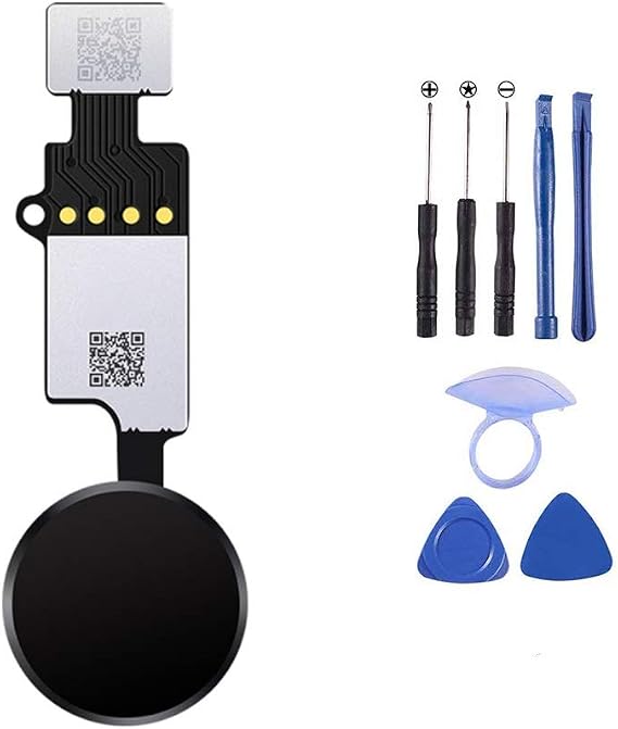 Home Button Main Key Flex Cable Replacement Compatible for iPhone 7/7 Plus iPhone 8/iPhone 8 Plus Home Button Touch ID Replacement with Repair Tools Version 4 Compatible with Apple iPhone OEM(Black)