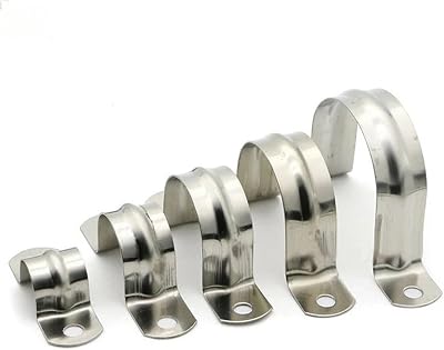 Clamp Assortment Kit, 5mm-100mm Pipe Saddle Clamps Hose Clamps 304 Stainless Steel Pipe BracketM25 5pcs