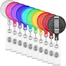 Mifflin-USA - Retractable ID Badge Reels - Assorted Colors, 20 Pack - with Snap Strap to Secure Name Card Holder