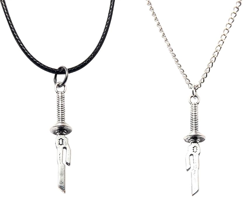 Toji Necklace Anime Jujistu Kaisen Necklace Toji Fushiguro Cosplay Alloy Silver Merch Gifts 2pcs for Men Women, Medium