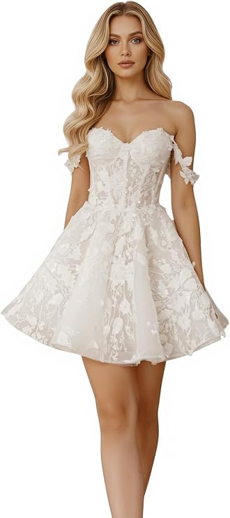 Lace Short Wedding Dresses 2026 Mini Sleeveless Beach Bridal Shower Dress Sweetheart Tulle Reception Party Gowns