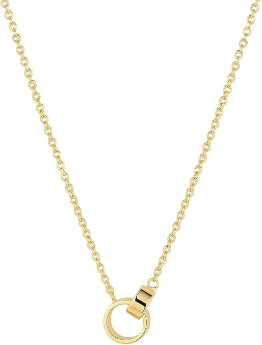 gorjana - Rose Interlocking Necklace 16"-18" - 18k Gold Plated Brass - Adjustable Length - Daily Elegance - Versatile Layering - Highly Rated Quality