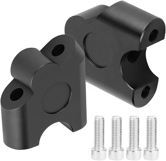 Handle Bar Riser plus back, 22mm Universal Motorcycle Handle Bar Riser Handlebar risers riser kit 22mm motorcycle Clamp Back Move Mount Adapter(Black)