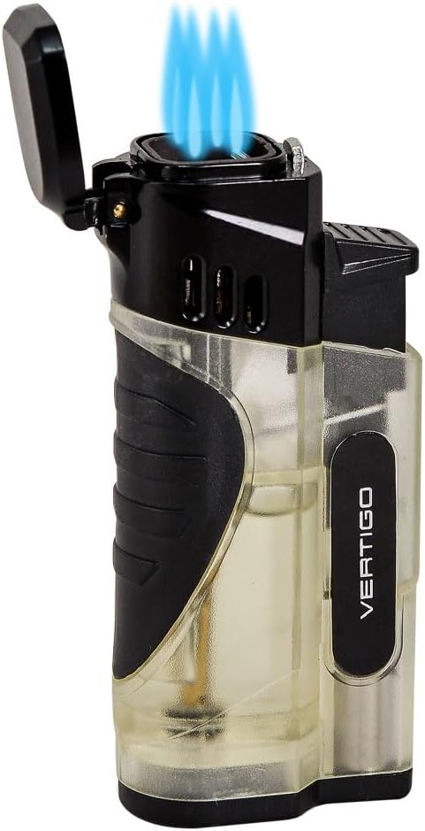 Vertigo Stinger Quad Torch Lighter w/Cigar Punch (Clear)