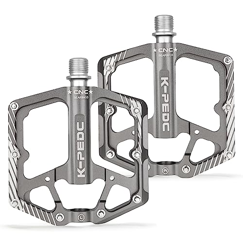 Bike Pedal Aluminum Alloy 916 Bike Pedal MTB Wide Platform Flat Non-Slip Bicycle Pedals with 3 Bearings for Mountain Bikes, Road, BMX