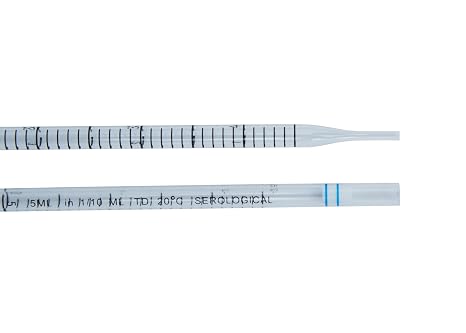 5mL Serological Pipettes, Individually Wrapped, Sterile, RNase/DNase-Free, Polystyrene, Graduated, Disposable, Color-Coded, Universal Fit Pack of 50 PCS