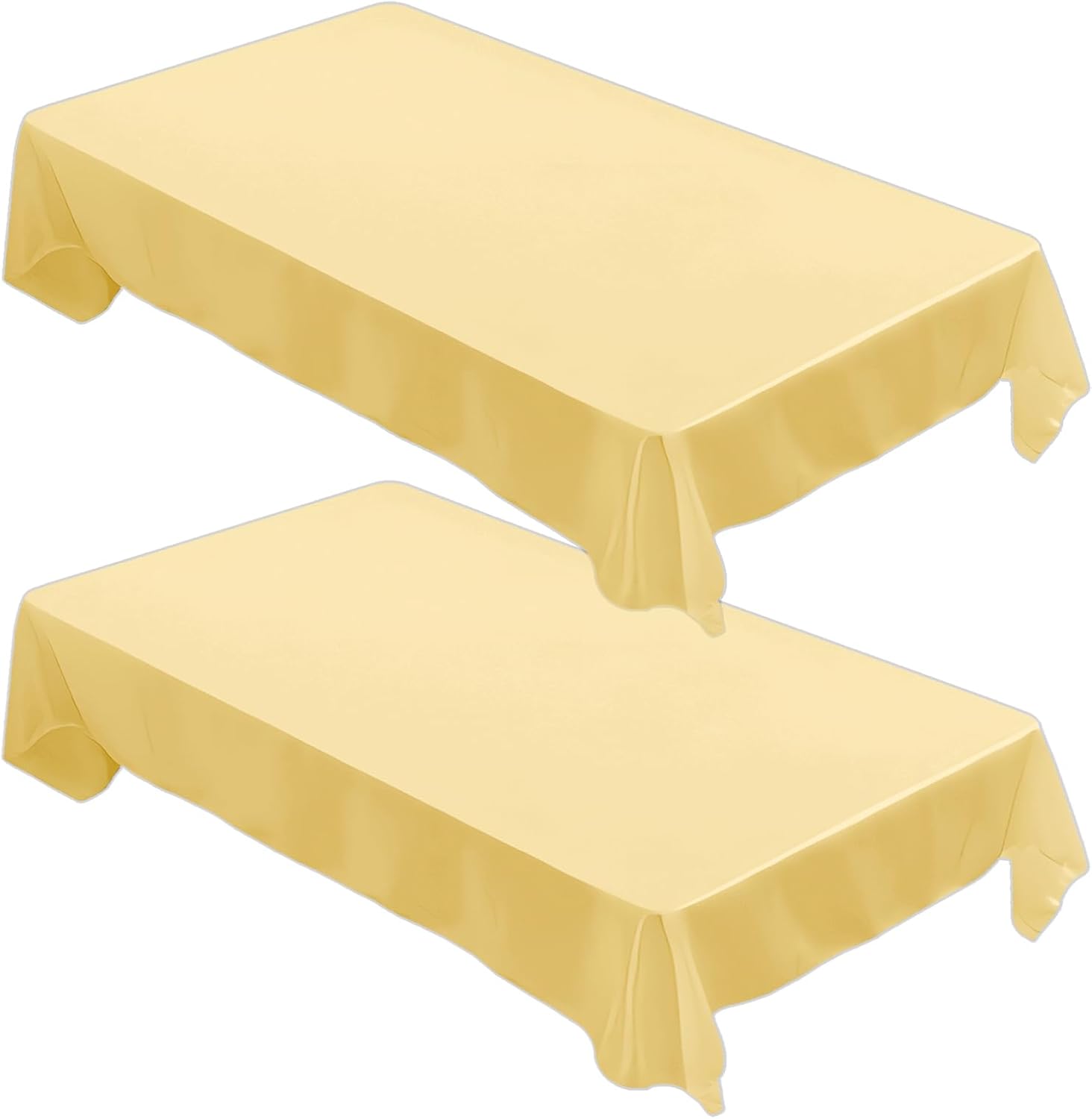 2 Packs Gold Table Cloth - 60X102Inch (152x260cm) Polyester Rectangle table cloth For 6 Foot Table in Wrinkle Resistant and Washable Stain -For Wedding, Restaurant, Party, Banquet Decoration.