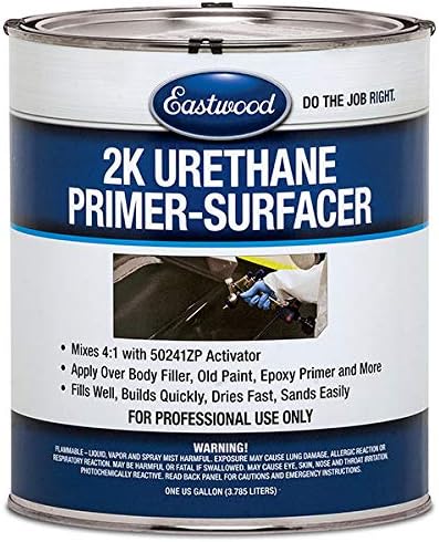 Eastwood 2K Urethane Primer Black 4:1 Mixes Fast Dries And Sand Easily 1 Gallon