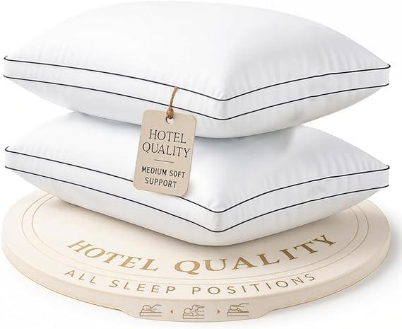 LANE LINEN King Size Bed Pillows for Sleeping, Pack of 2, 20x36 - White